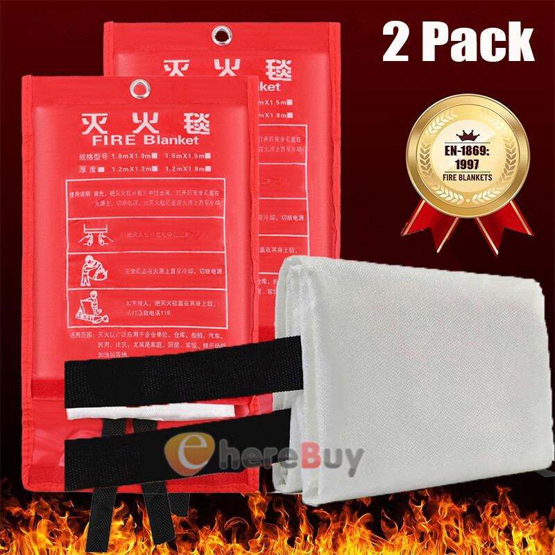 LOT 1-10 PACK FIRE BLANKET Fiberglass Emergency Home Retardant Prepared 59“x59”