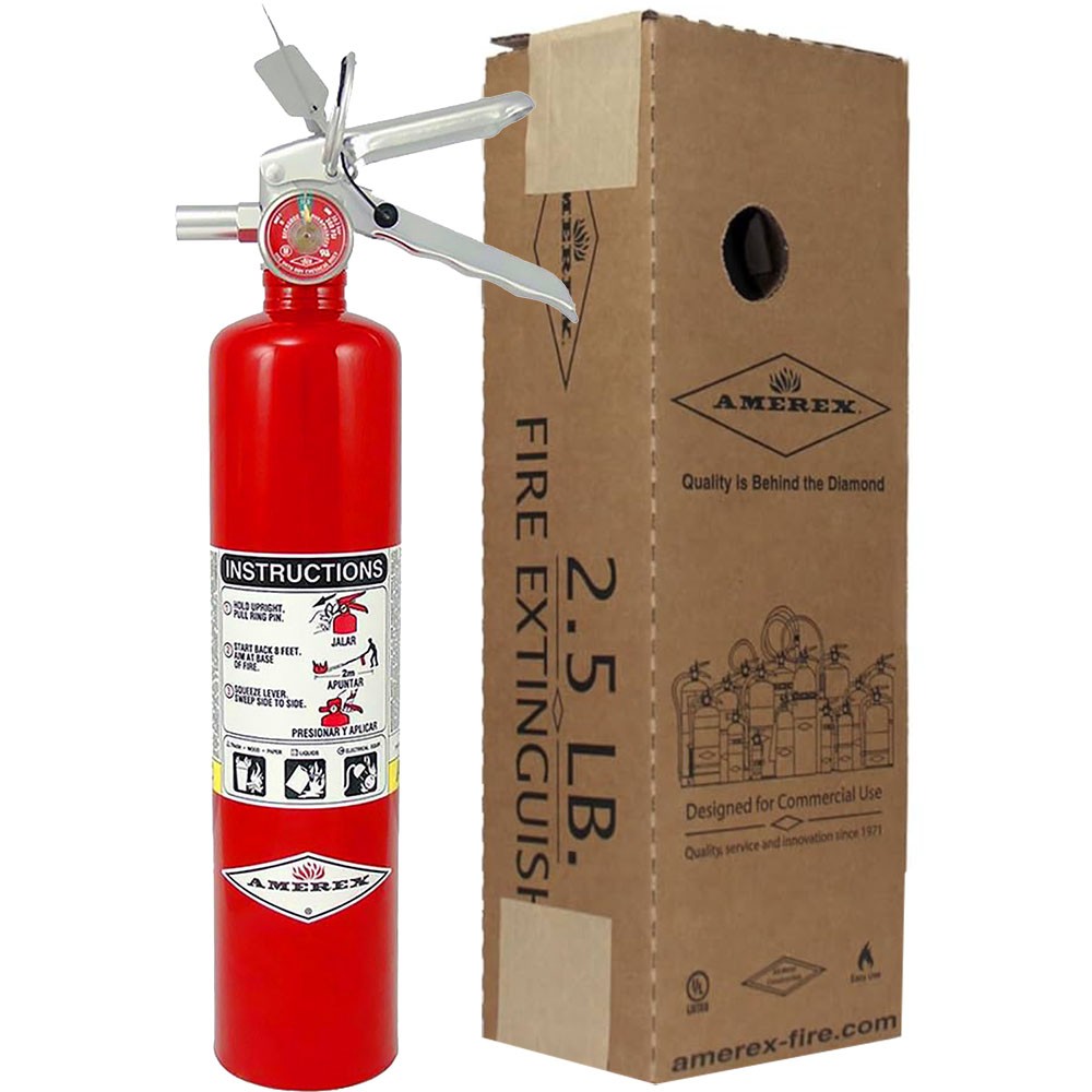Amerex B417T, 2.5lb ABC Dry Chemical Extinguisher, Aluminum Valve, Bracket