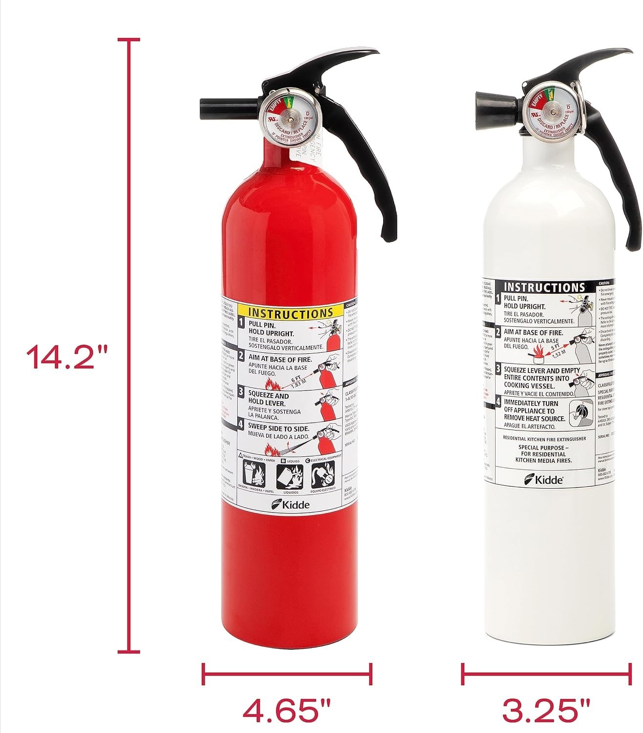 Kitchen Fire Extinguishers for Home & Office Use, 2 Pack: One 1-A:10-B:C and …