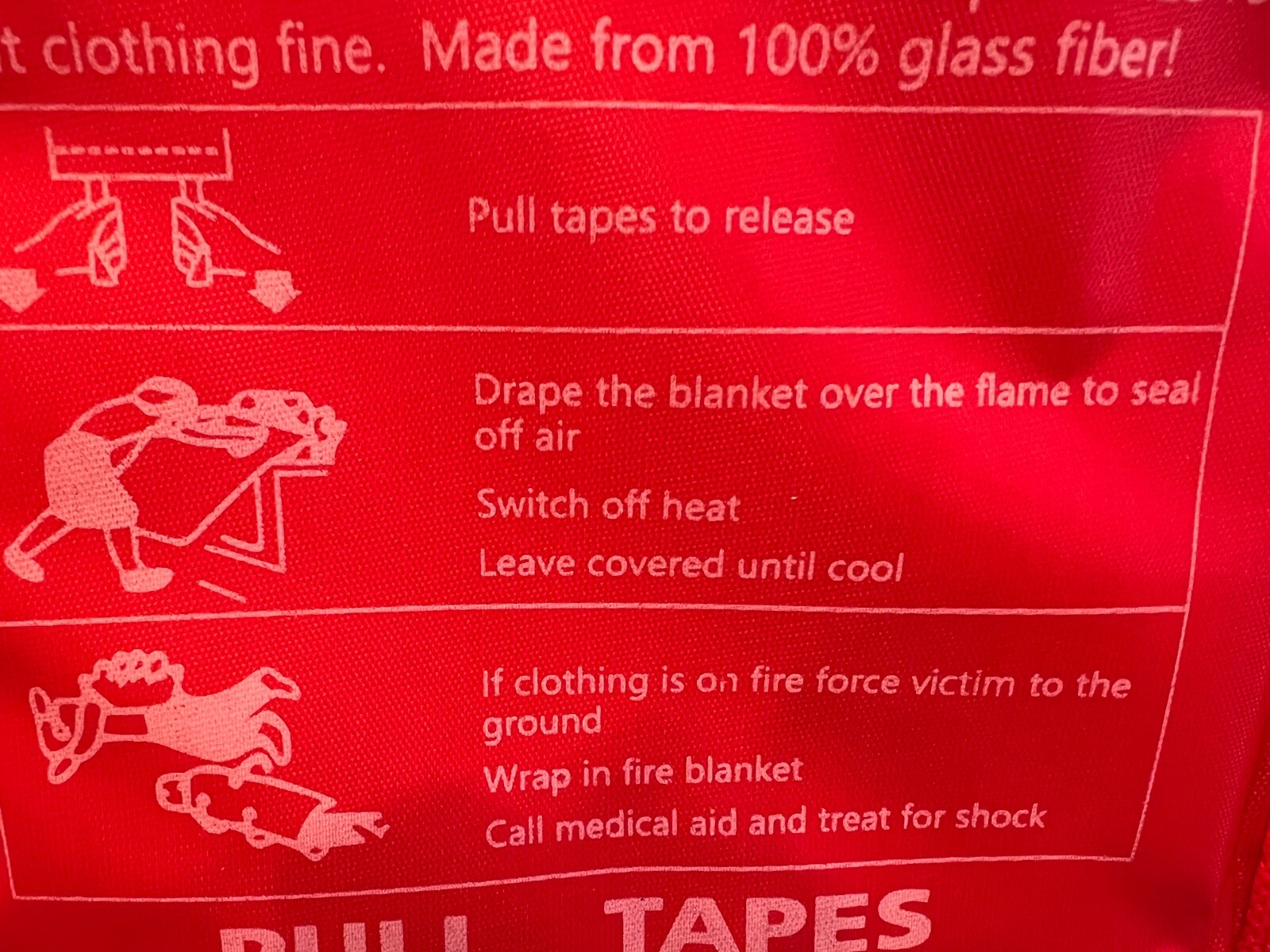 TWO (2) Emergency Fire Blankets with Hooks and Gloves ( 39″ X 39″ / 1m x 1m )