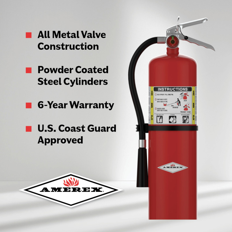 Amerex B456 10LB ABC Dry Chemical Fire Extinguisher with Aluminum Valve, 10