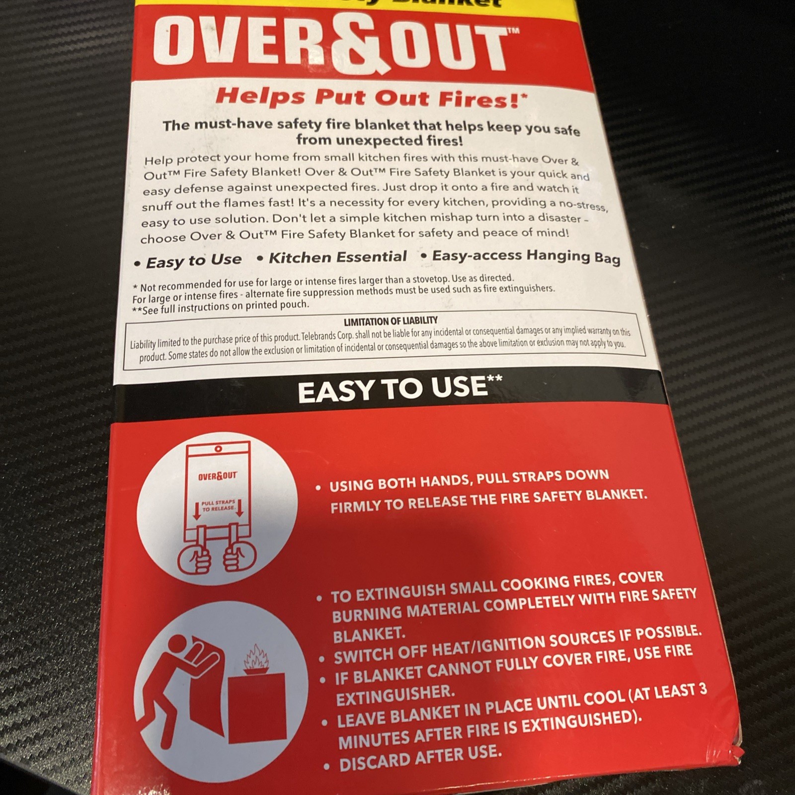 Over & Out Fire Safety Blanket 39.37X38.18