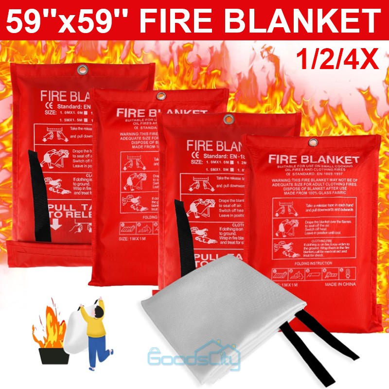 Fire Extinguishing Blanket, Fiberglass Emergency Home Retardant Prepared 59″x59″