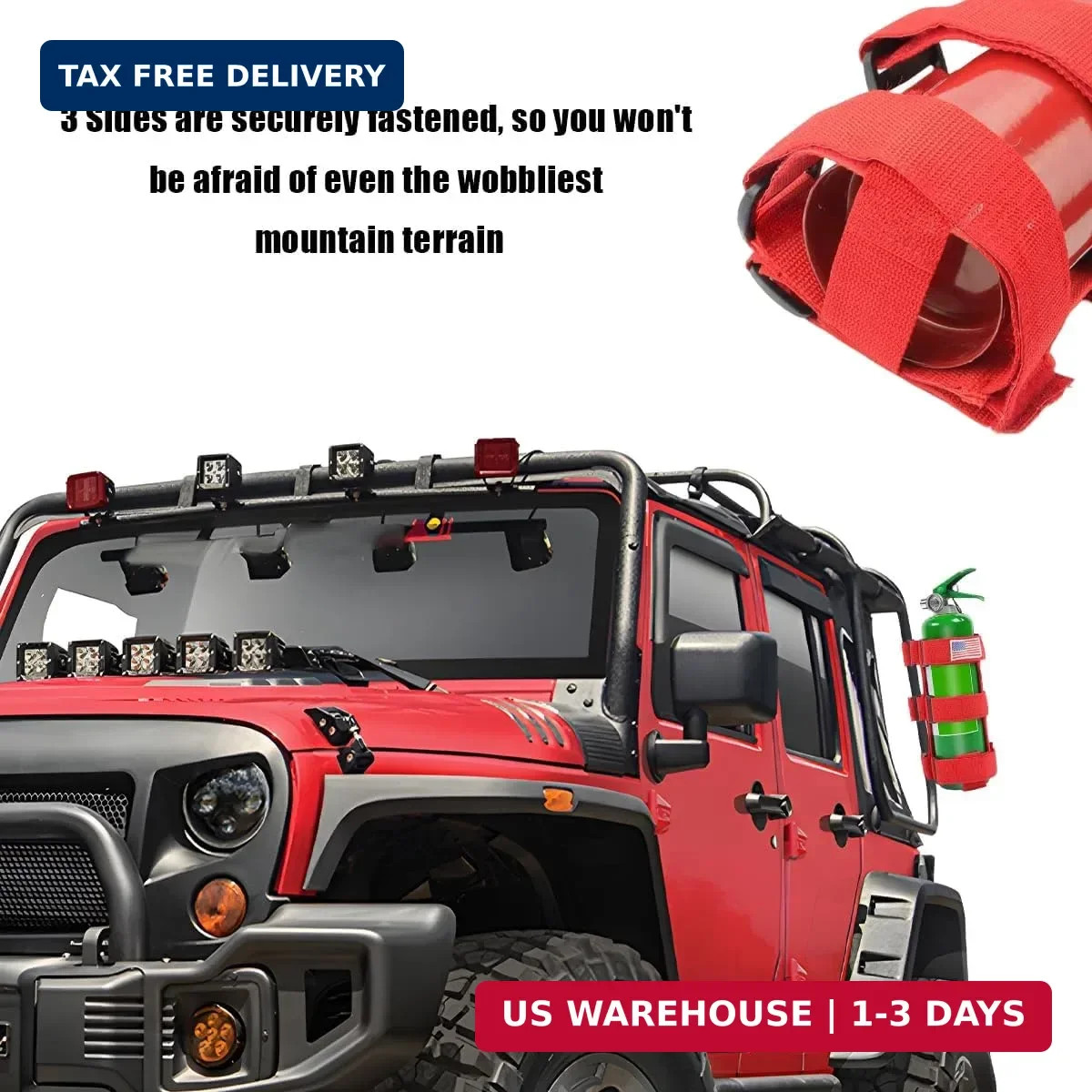 Fire Extinguisher Holder, Adjustable Roll Bar Extinguisher Fixed Belt with USA F