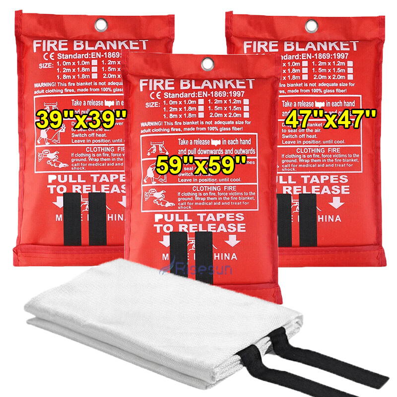 Fiberglass Fire Blanket 1/2/4/6PCS, Emergency Home Retardant Prepared 59”x59”