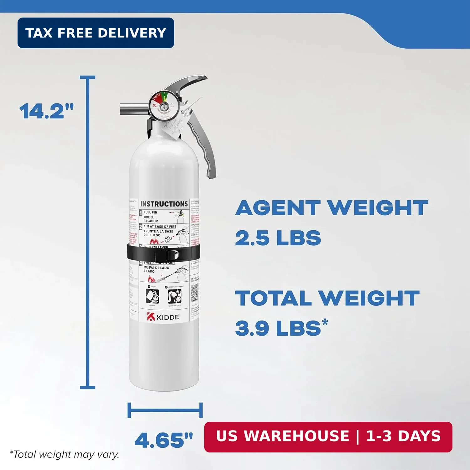 Kidde Fire Extinguisher for Boats, Single-Use 10BC
