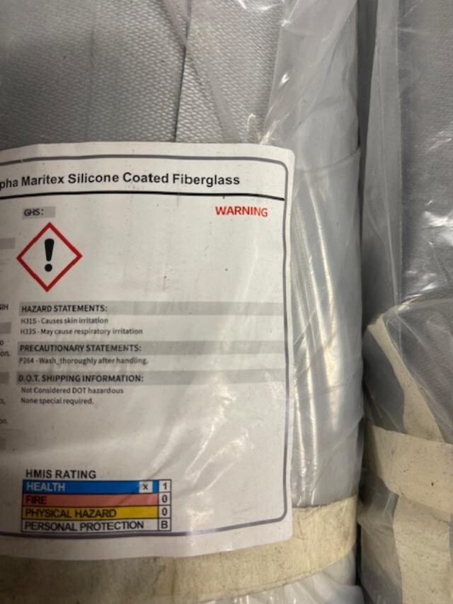 ALPHA Maritex Silicone Coated Fiberglass Part #LC22540 One Roll 60″ X 50 YDS NEW