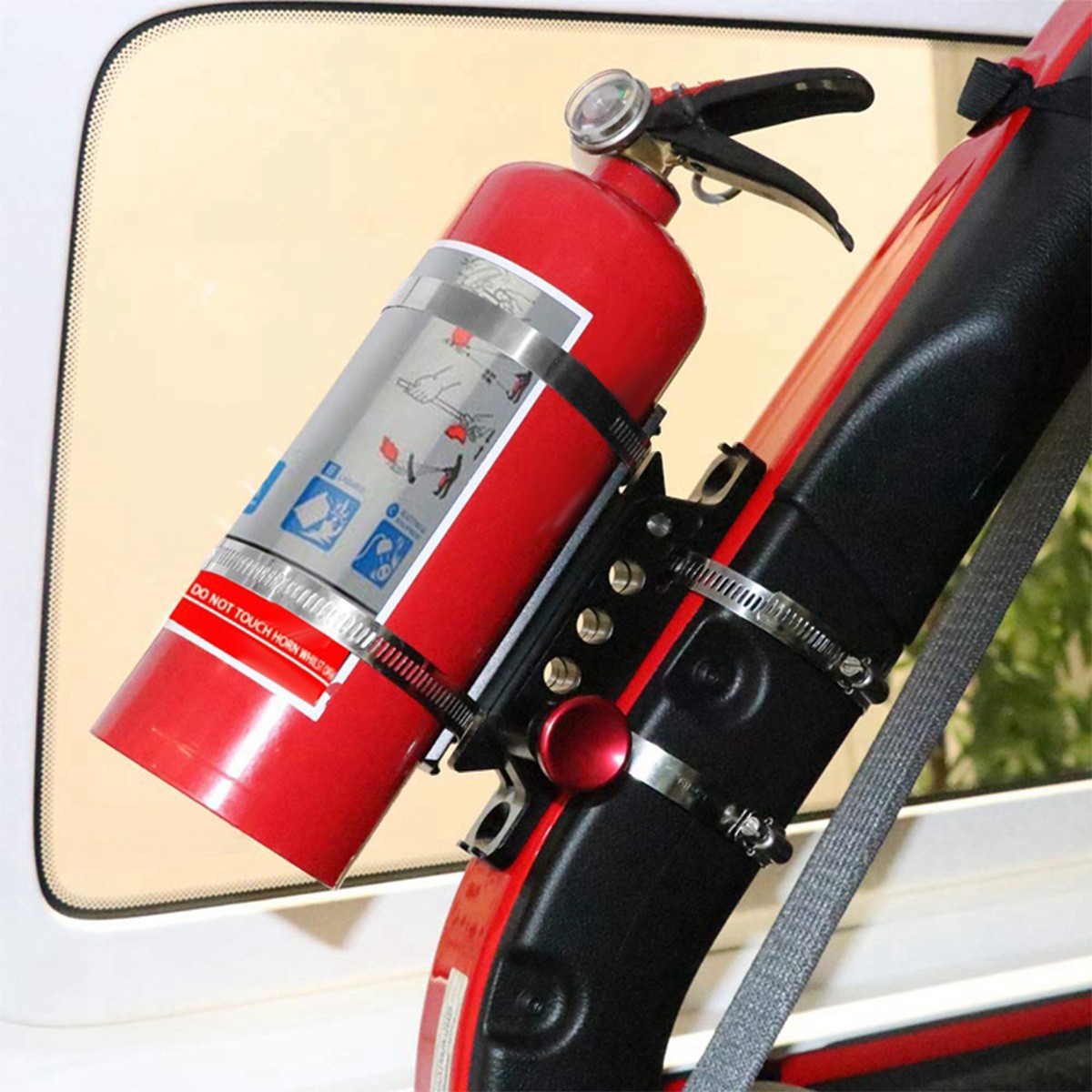 Car Fire Extinguisher Holder Mount Bracket Adjustable For Jeep Wrangler Kawasaki