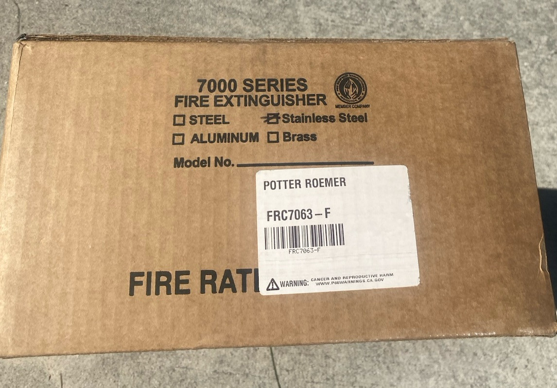 Potter Roemer Semi Recessed Fire Extinguisher Cabinet FRC7063-F Stainless Steel