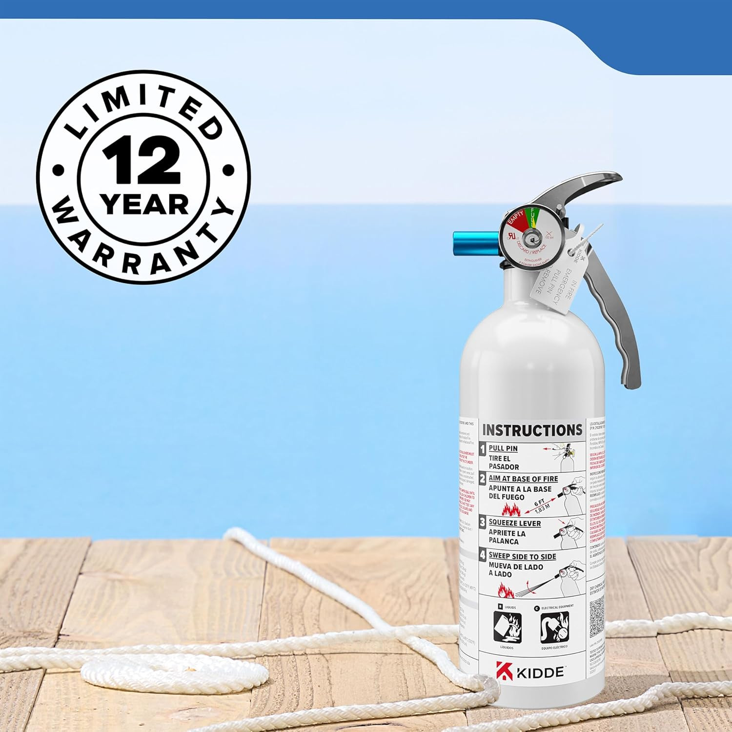 Mariner 5 Fire Extinguisher for Boats, Single-Use 5BC