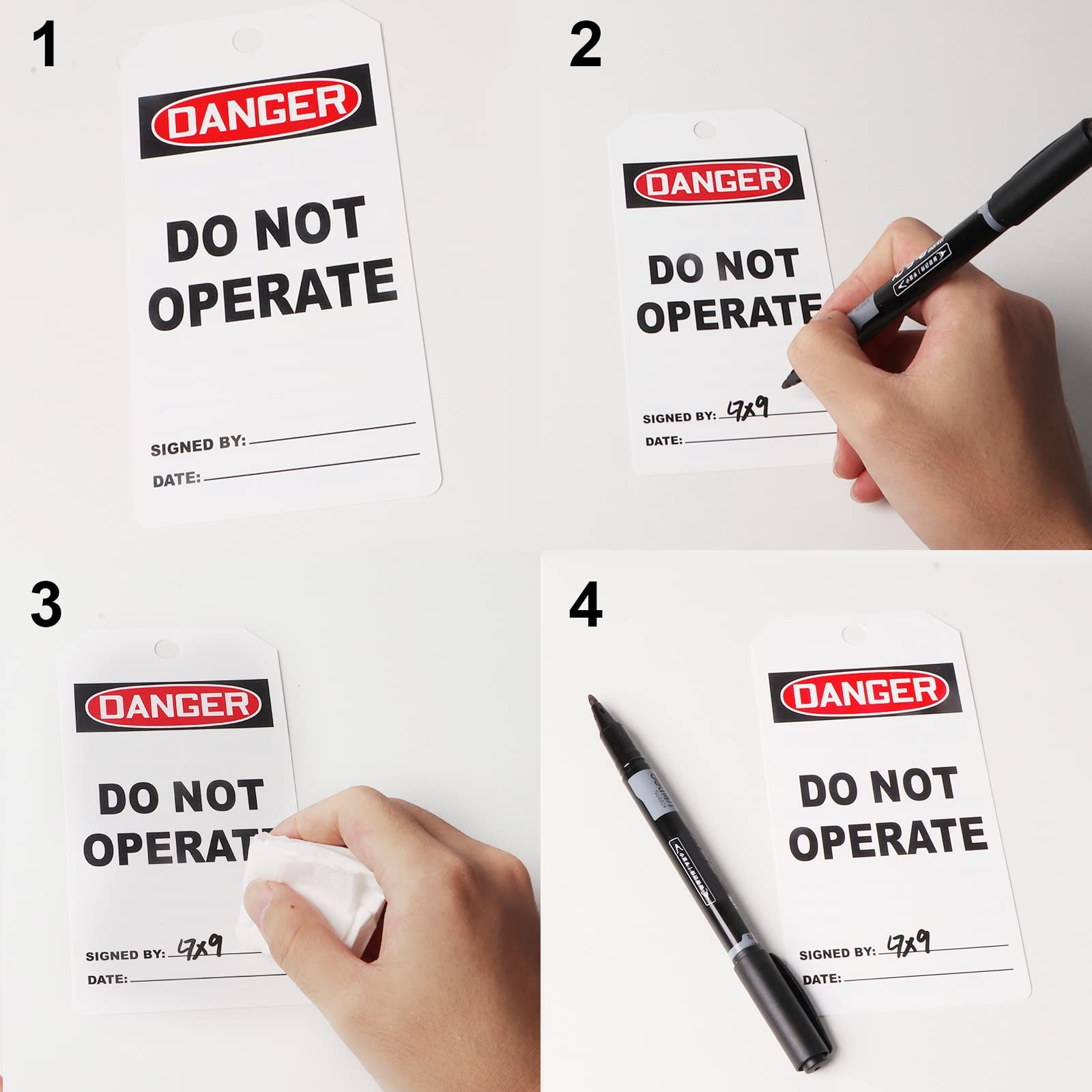 Red Danger Tags, Do Not Operate Tags with 25 Zip Ties, Do Not Remove The Tag …