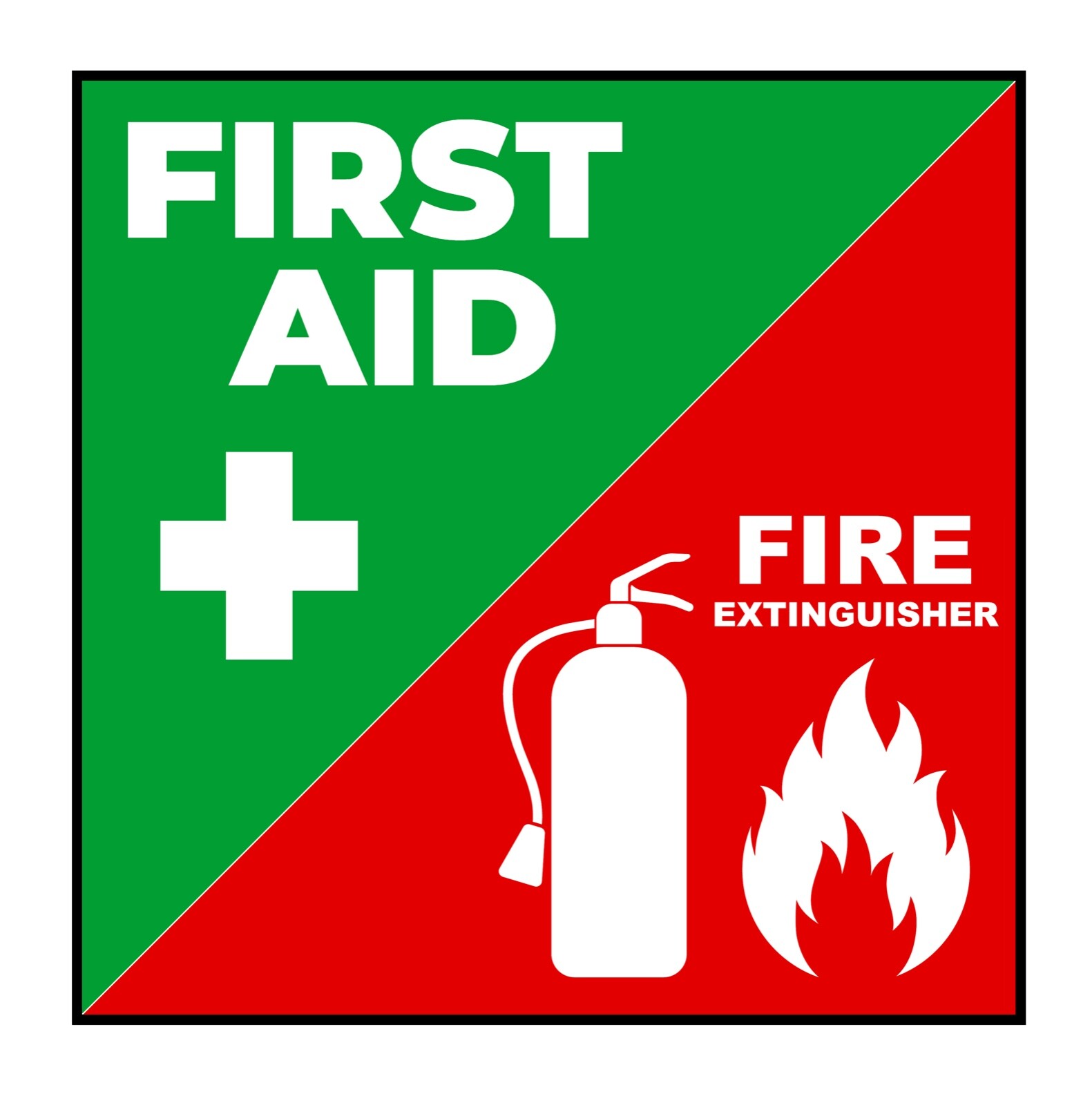 First Aid Fire Extinguisher Sticker Inside Vinyl Decal Emergency Safety Kit Wall