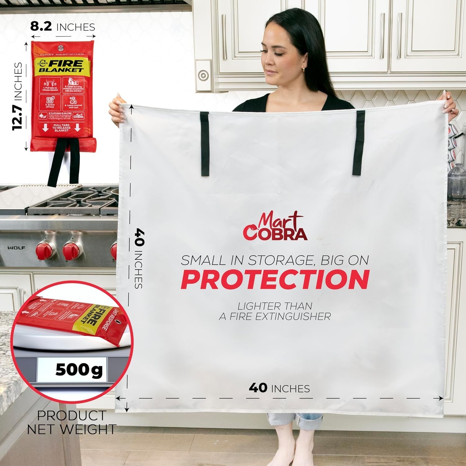 40″x40″ Fire Blanket 2-Pack Emergency Fireproof Fiberglass Safety Blankets NEW