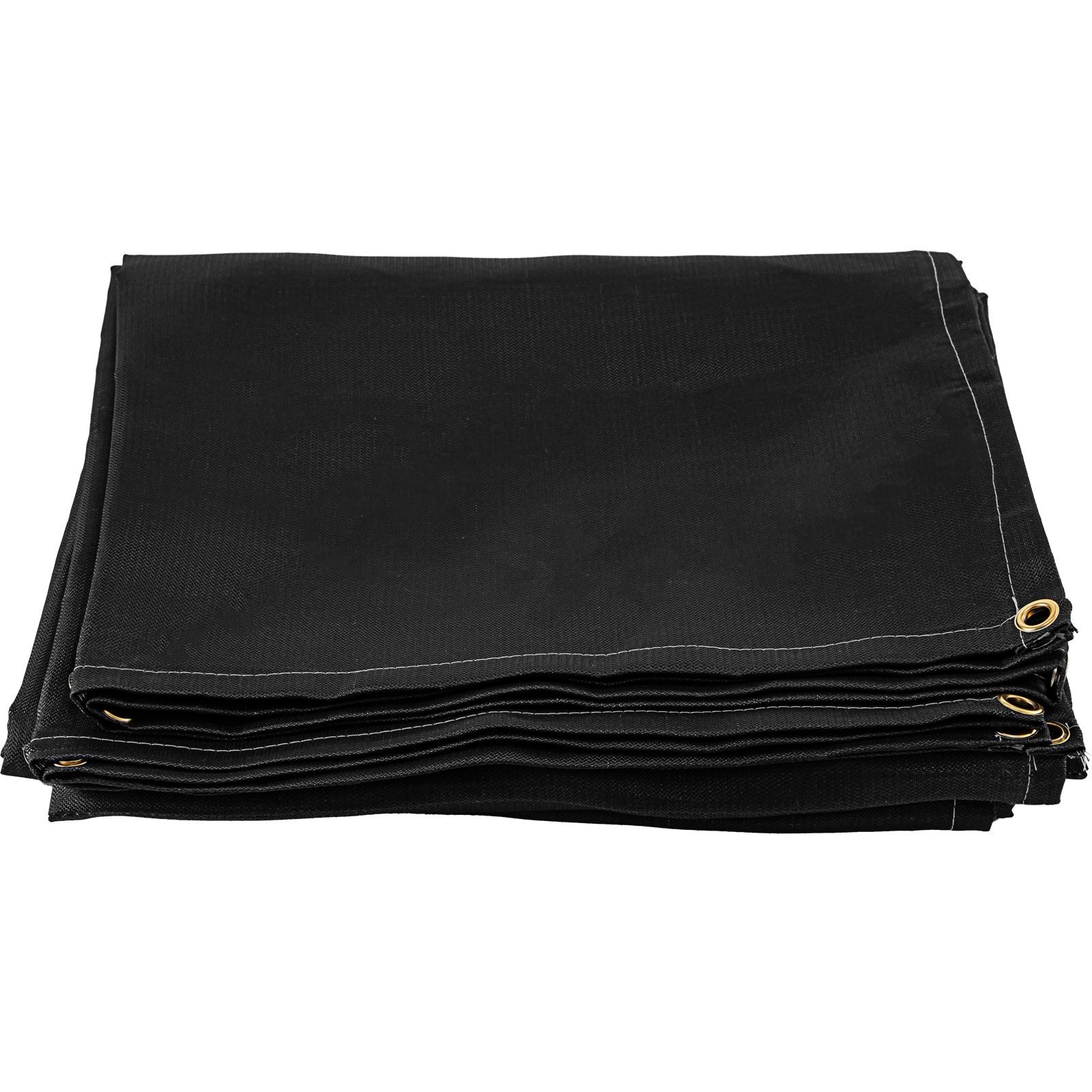 Black Welding Blanket 8×10 Ft, Fiberglass Fireproof Mat w/ Carry Bag