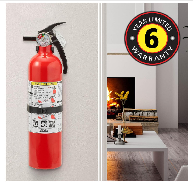 Kidde Fire Extinguisher for Home, 1-A:10-B,Red, 4 Pack with Bracket