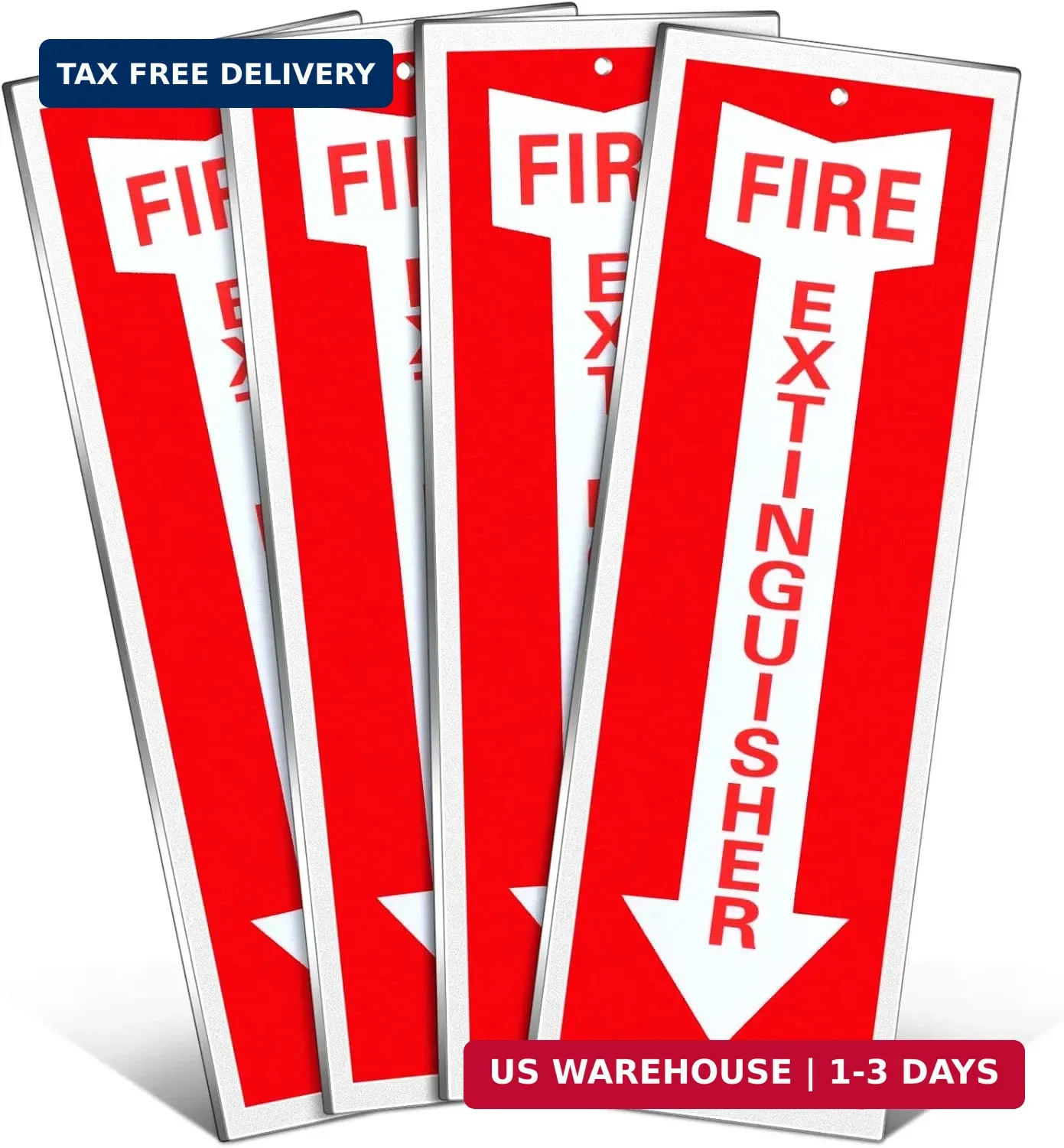 Tondiamo 4 Pack Fire Extinguisher Sign 4 x 12 Inch Fire Rust Aluminum Signs Lami