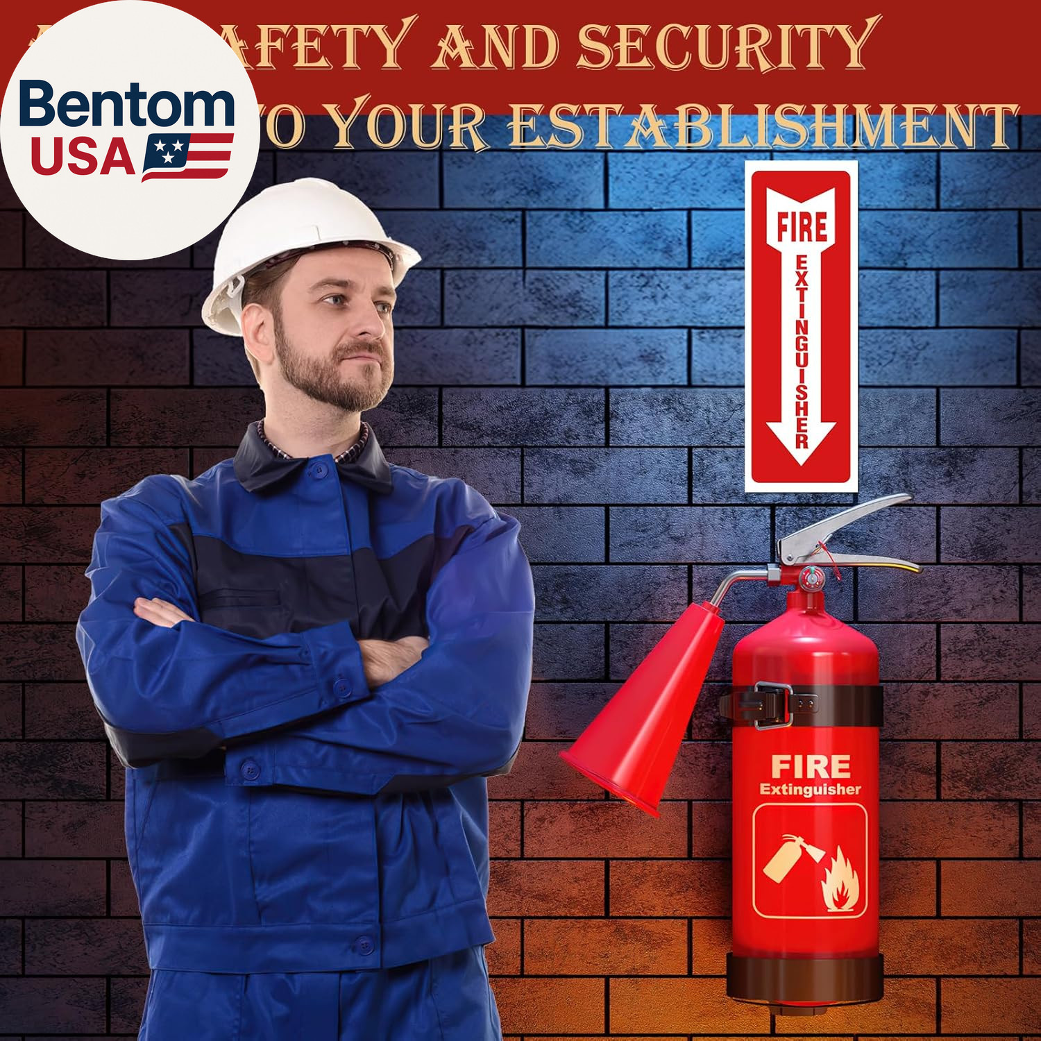 Fire Extinguisher Signs, 15 Pack 4X12 Inch Fire Extinguisher Signs for Home Busi