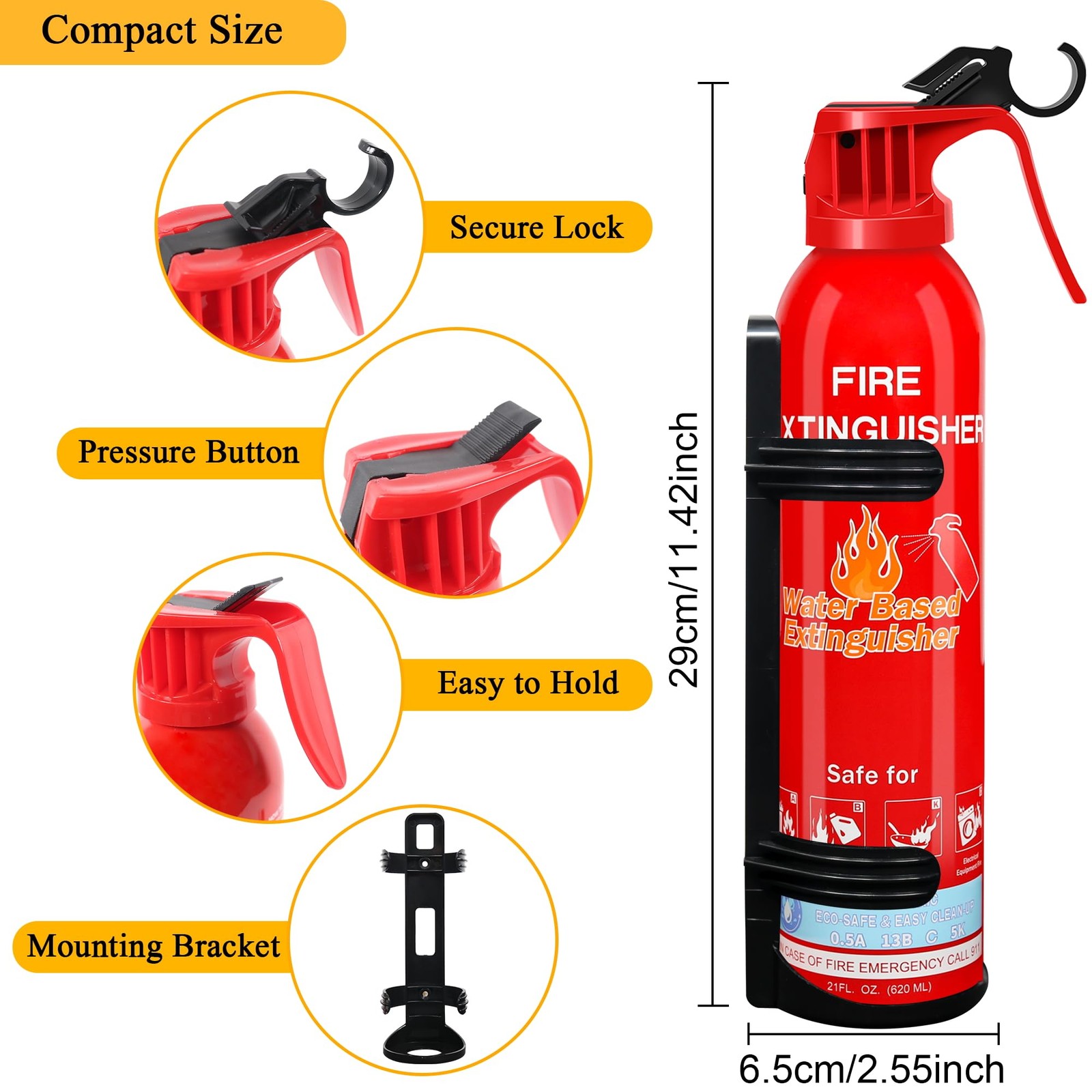 Fire Extinguisher for Home with Mount, 2 Pack Upgraded 8-in-1 Portable Fire E…