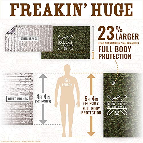 – Freakin’ Huge Emergency Blankets [4-Pack] Extra Large Thermal Mylar Space B…