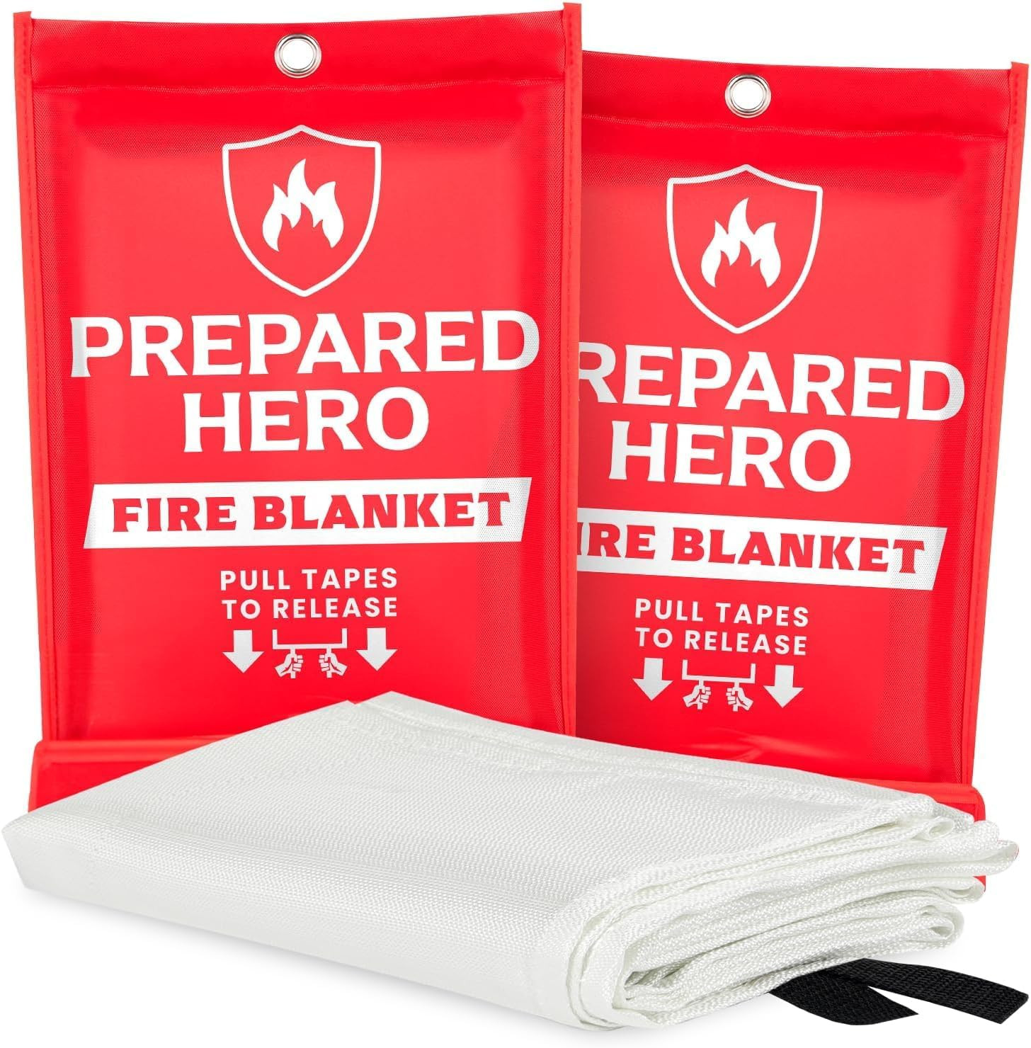 Emergency Fire Blanket – 2 Pack – Fire Suppression for Kitchen, 39” X 39” Fiberg