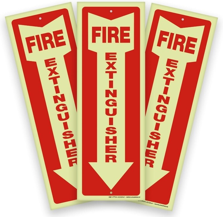 Fire Extinguisher sign metal And Fire Extinguisher sign plastic Glow in the Dark