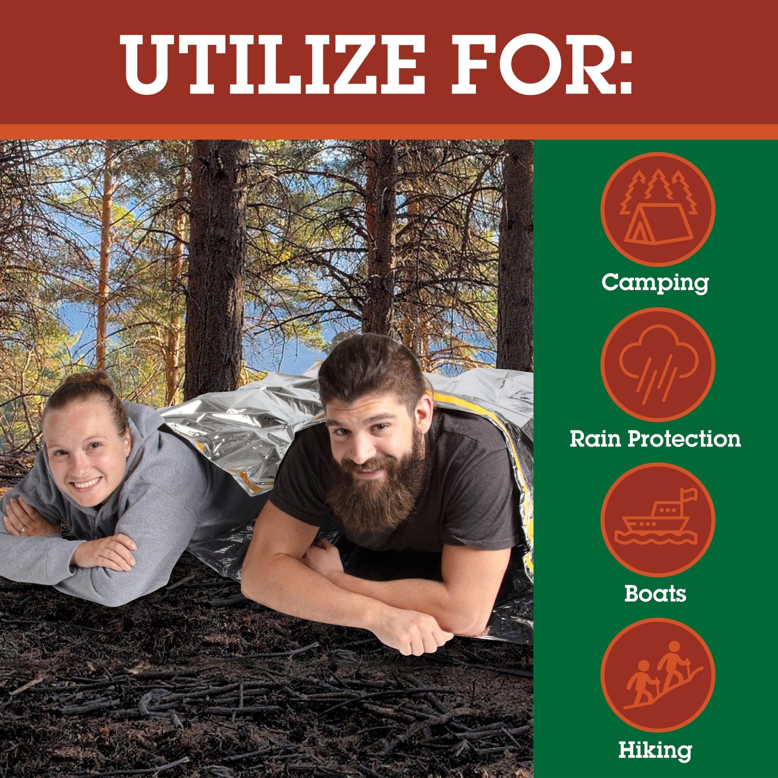Emergency Thermal Mylar 2 Person Sleeping Bags- 1 Pack -Ultra Compact for Cam…