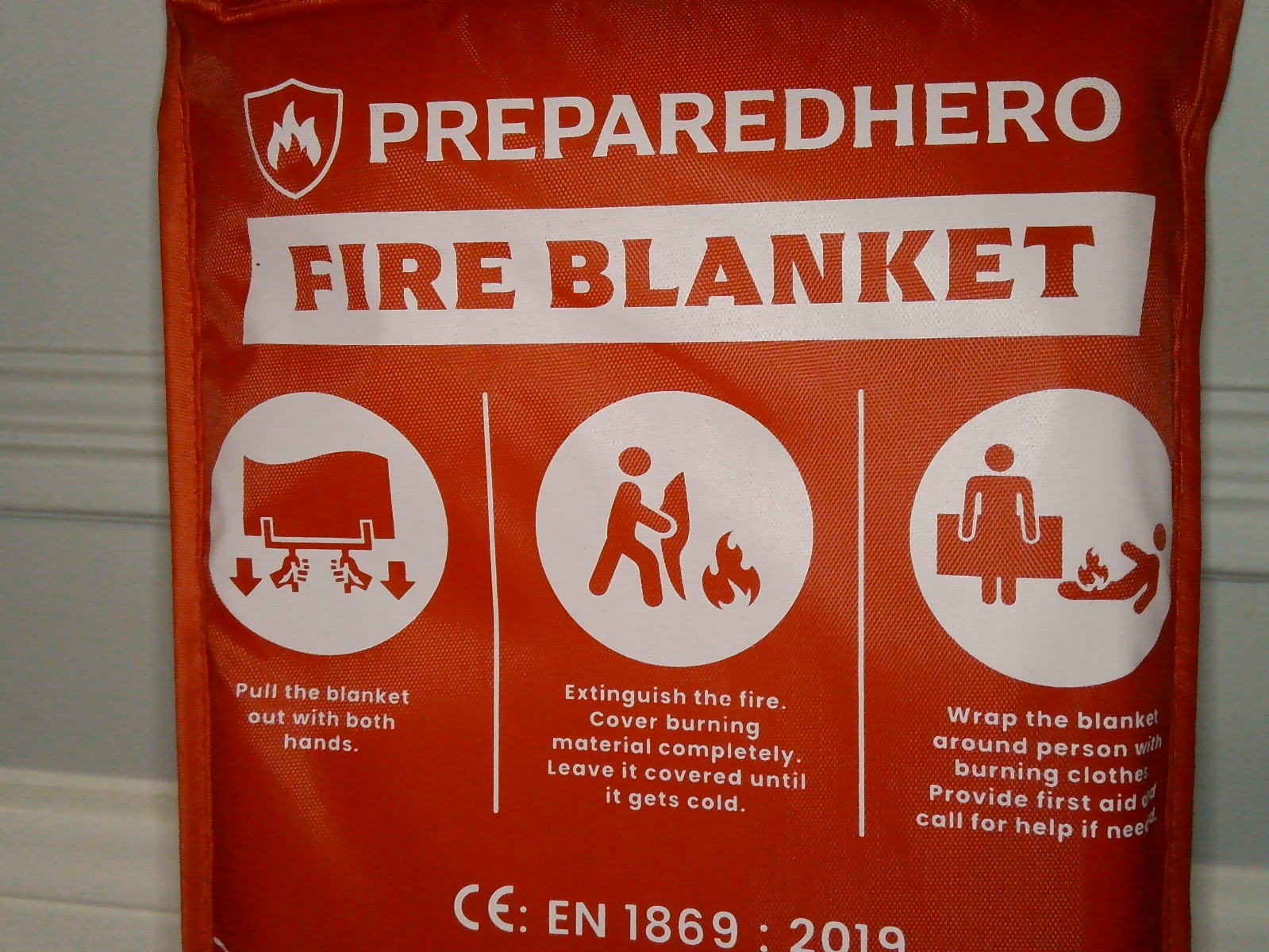 Prepared Hero Brand Fiberglass Fire Blanket 39″x39″ Qty 1
