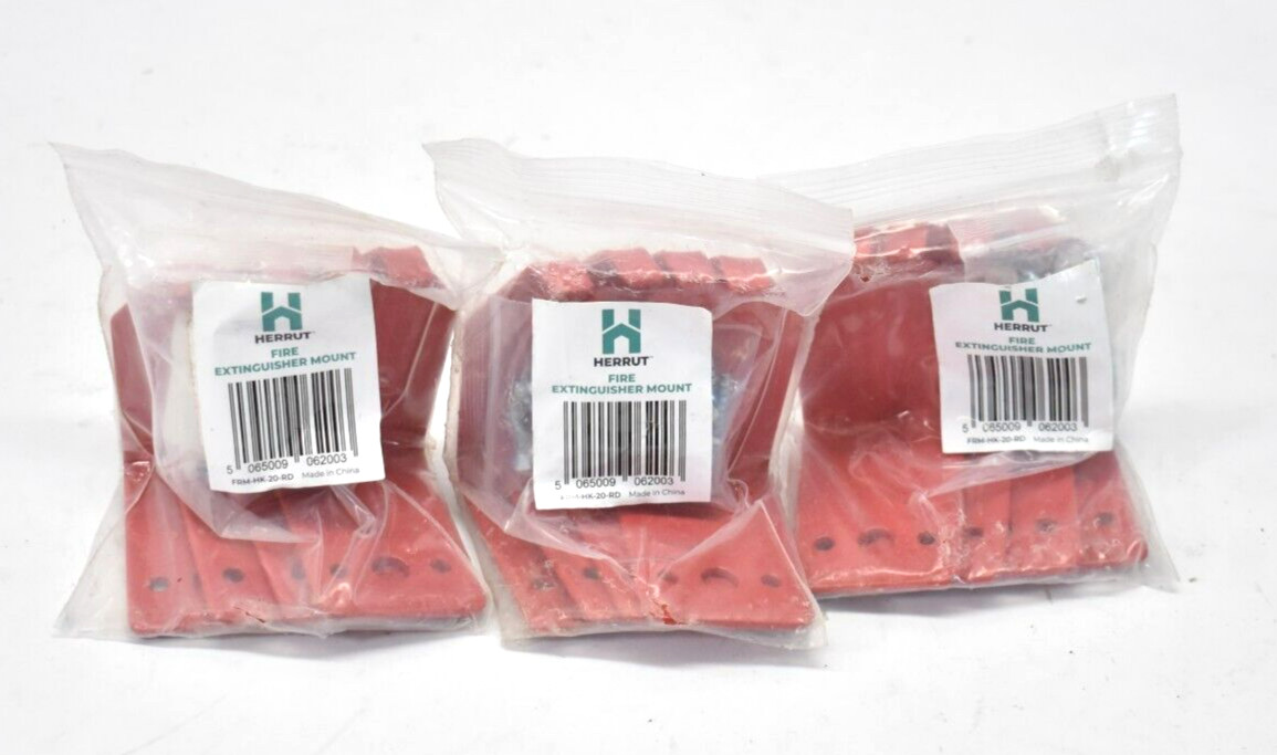 Lot of 3 Packs Herrut Fire Extinguisher Mounts Red FRM-HK-20-RD 4/Pack