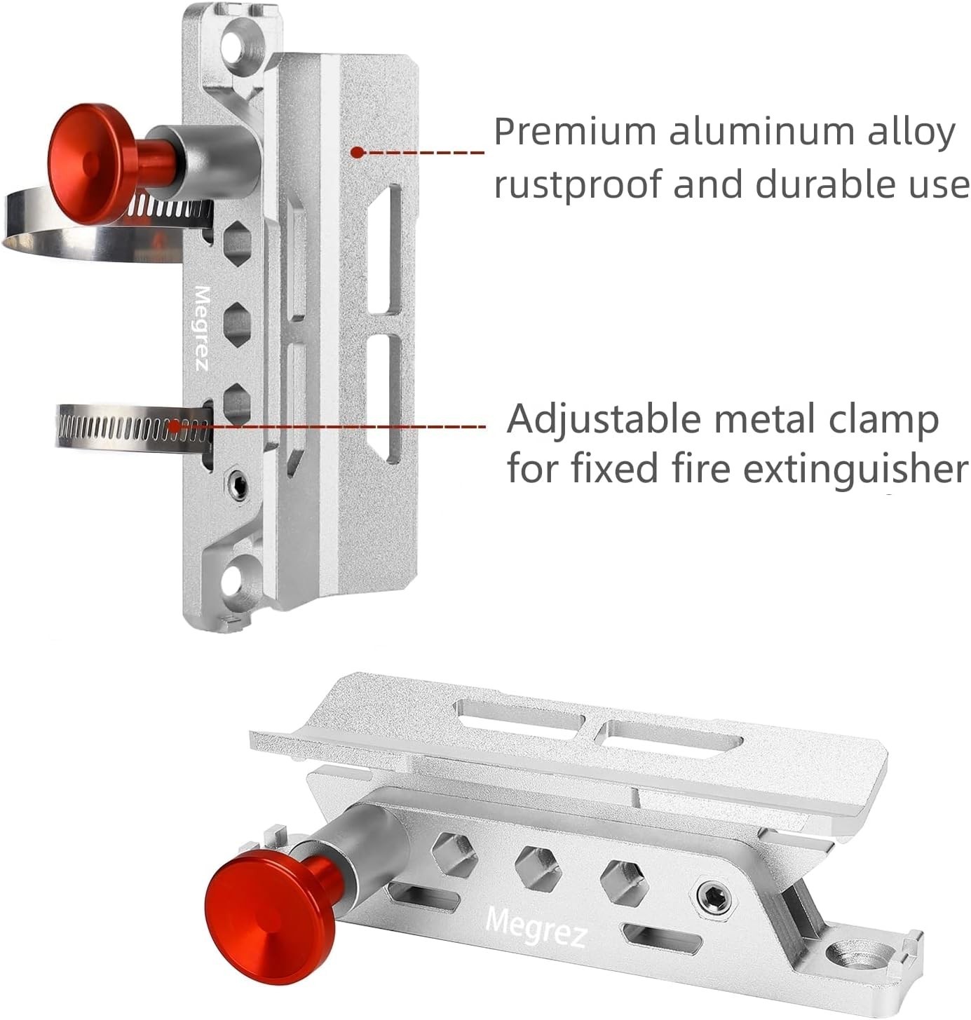 Adjustable Fire Extinguisher Mount Holder, Aluminum Quick Release Fire Exting…