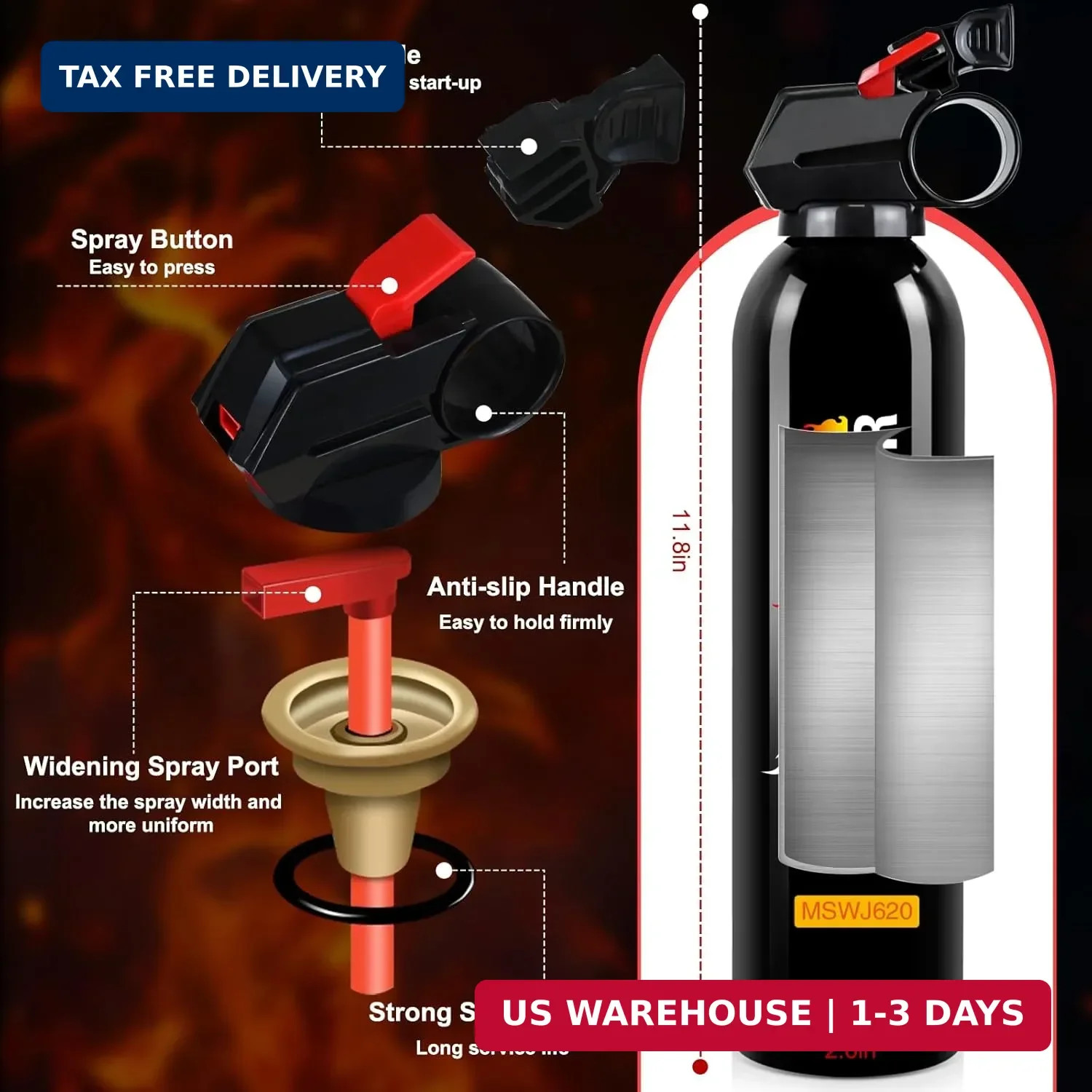 6Pack Fire Extinguisher for Home – 8 in 1 Portable A, B, C, K Fire Extinguishers