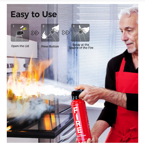 2-Pack Fire Extinguisher for Home, Kitchen, Car, and Grill with Mounting Bracket