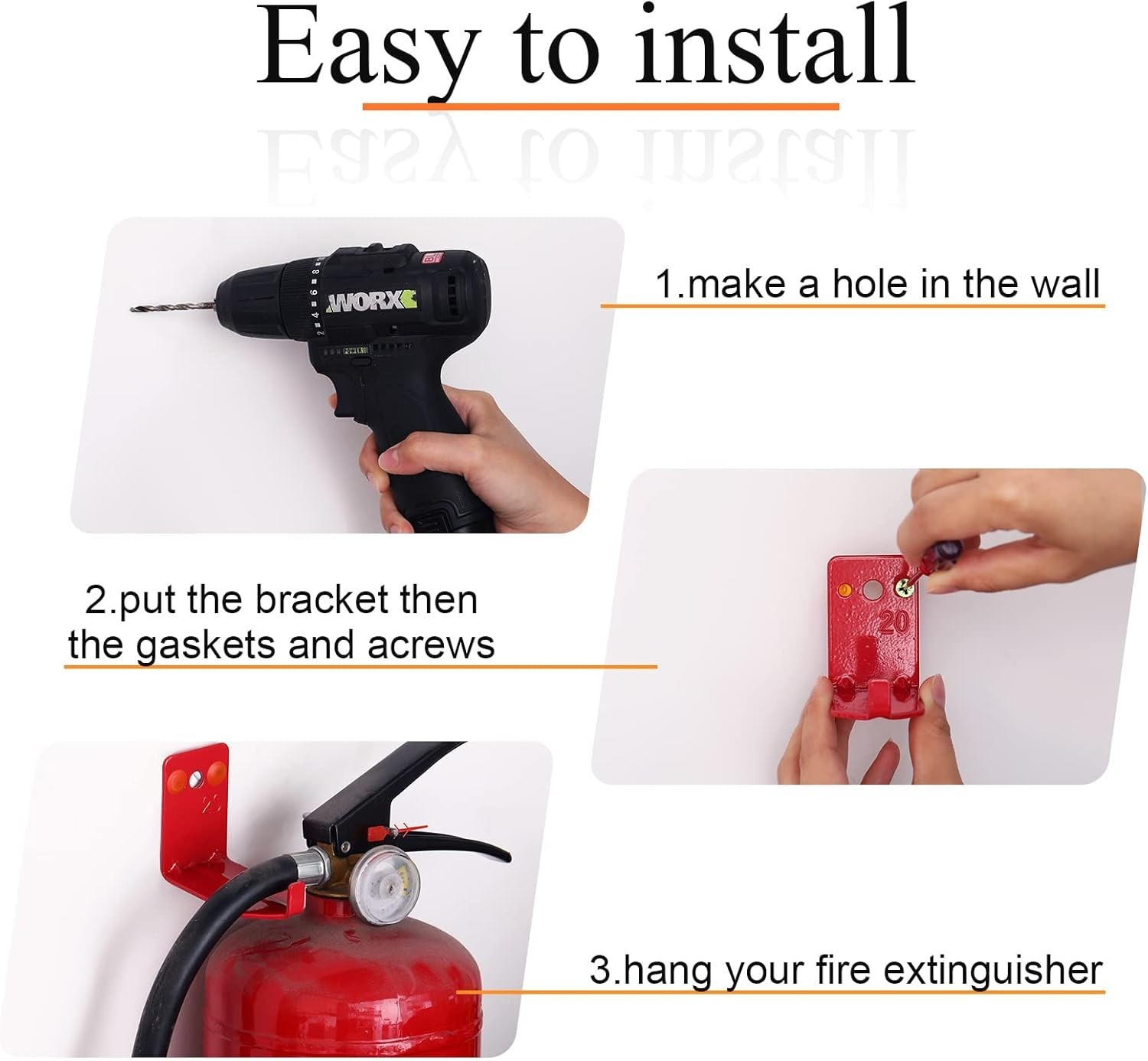 2 Pack Fire Extinguisher Holder and 4 Pieces Fire Extinguisher Sign Sticker, …
