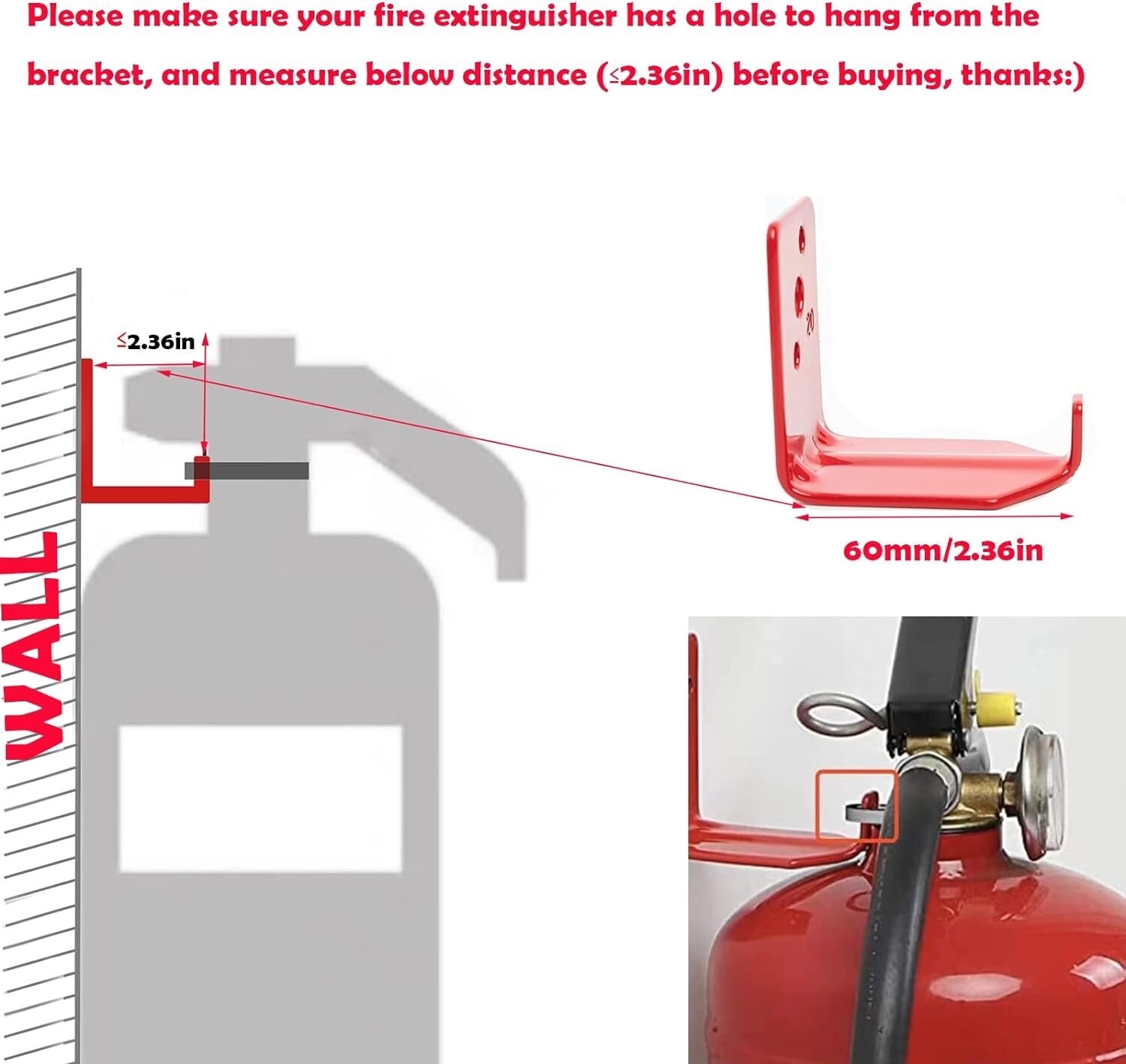 🔥🧯100 Wall Hooks Universal Hanger Bracket for 10,15,20lb Fire Extginguisher