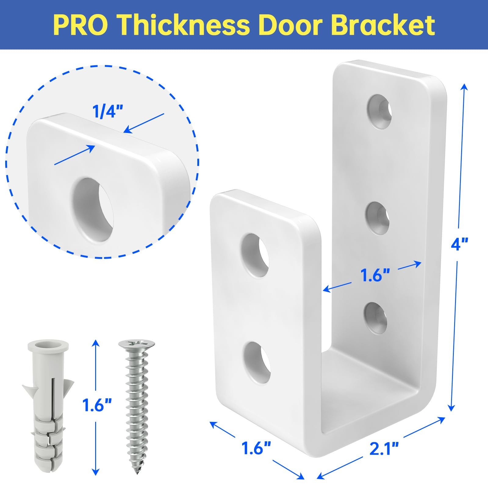 2×4 Door Barricade Brackets 1/4″ Thick Heavy-Duty Steel (8pcs) – Secure Home