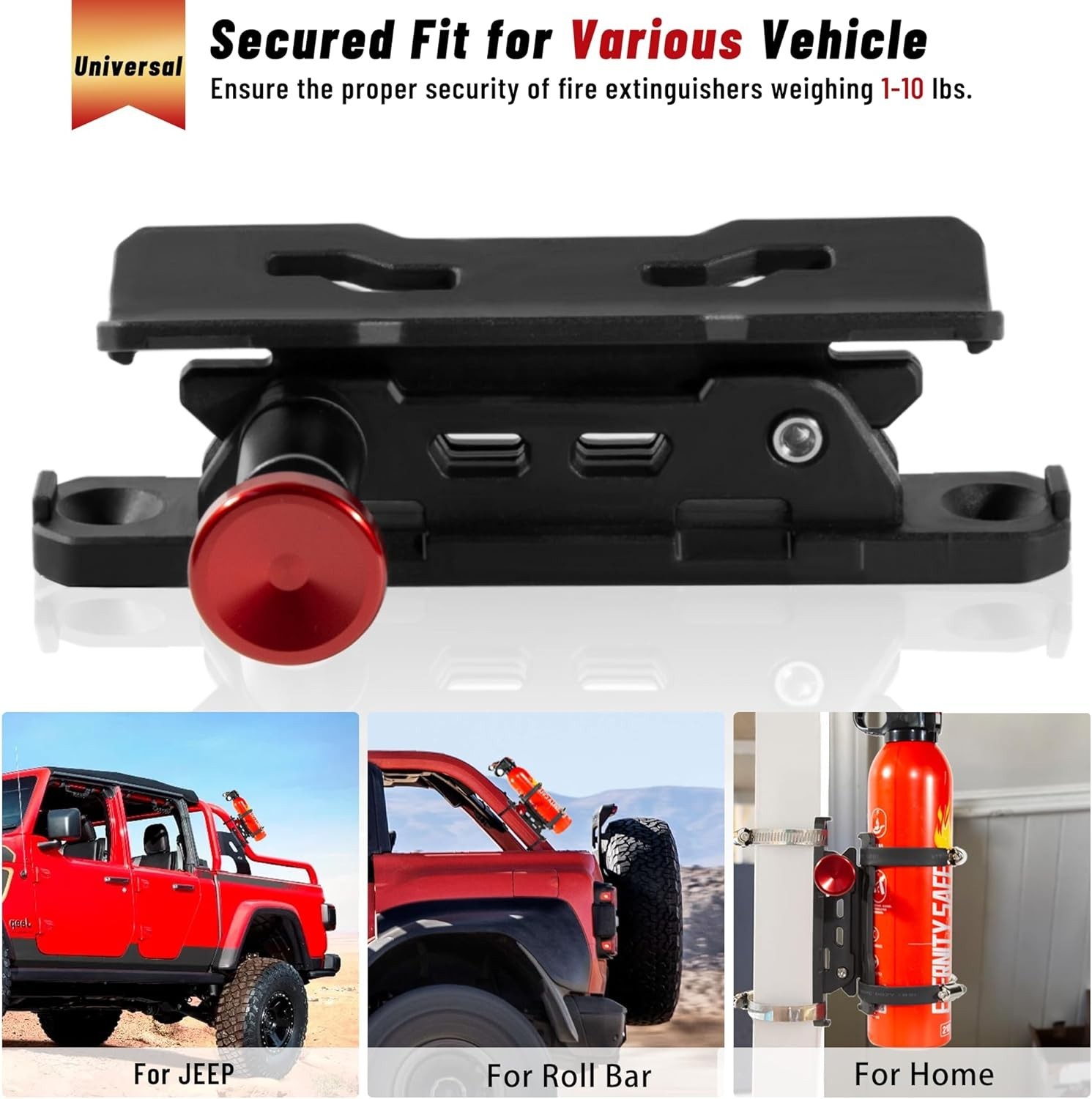 Premium UTV Fire Extinguisher Kit – Quick Release Roll Bar Mount for Off-Road Sa