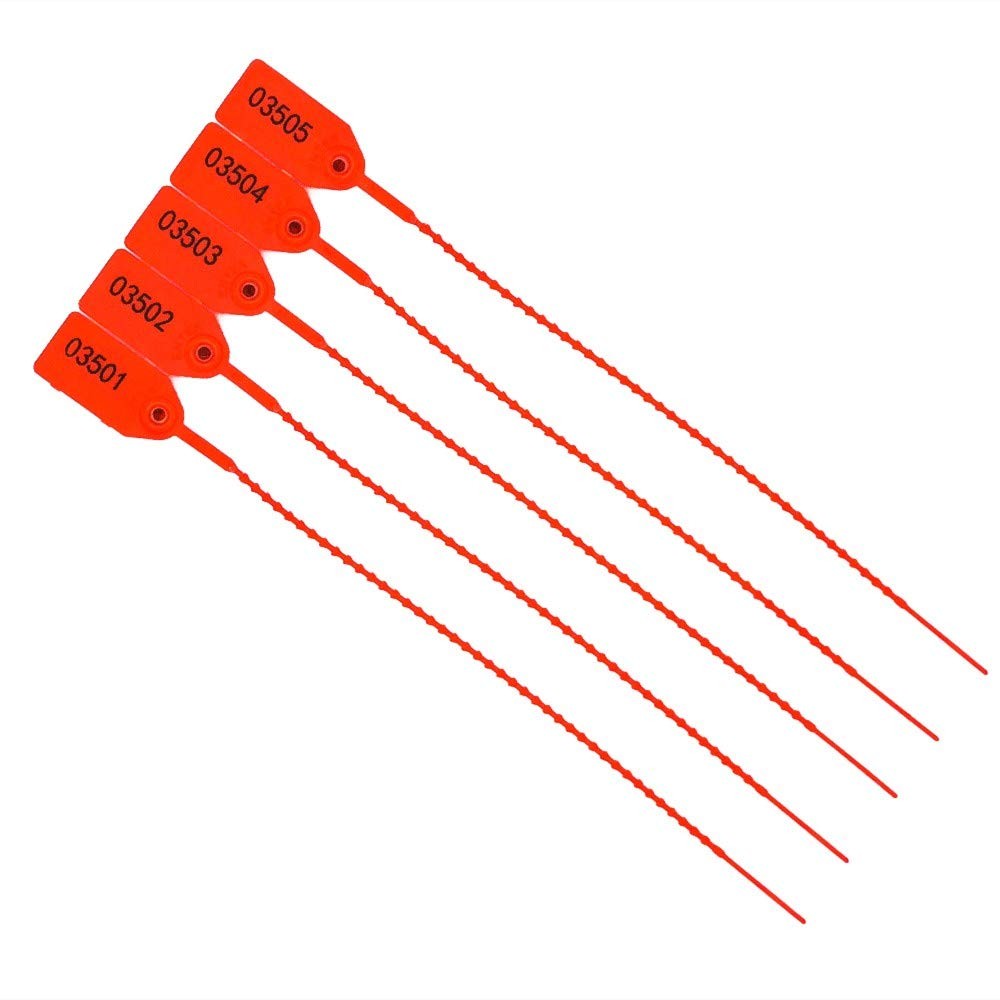 Plastic Security Tags Numbered Tamper Proof Seals Self Locking Zip Ties 9.84″…