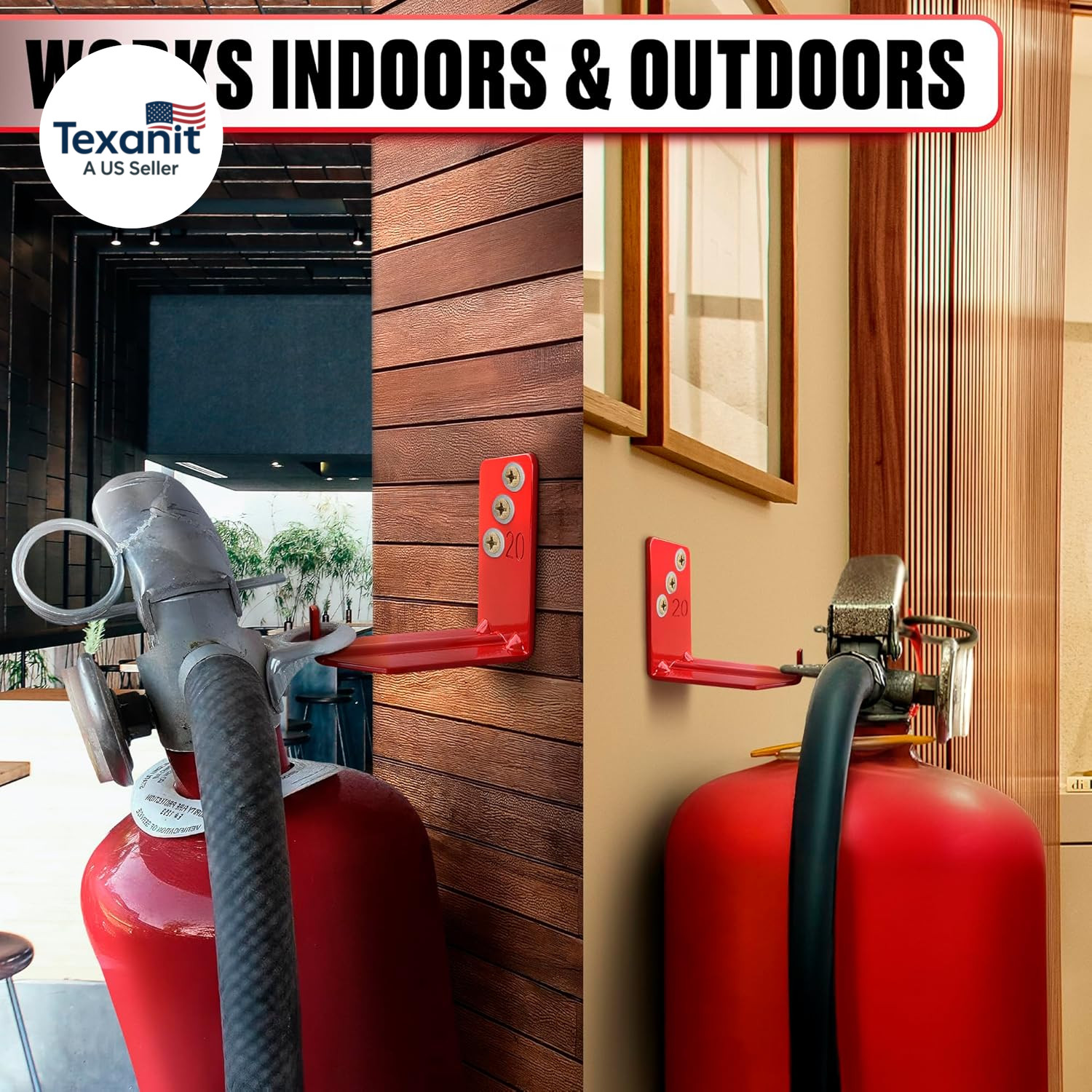 Fire Extinguisher Mount Brackets Set of 4, Heavy Duty Wall Mount Hook 2.36 X 1.5