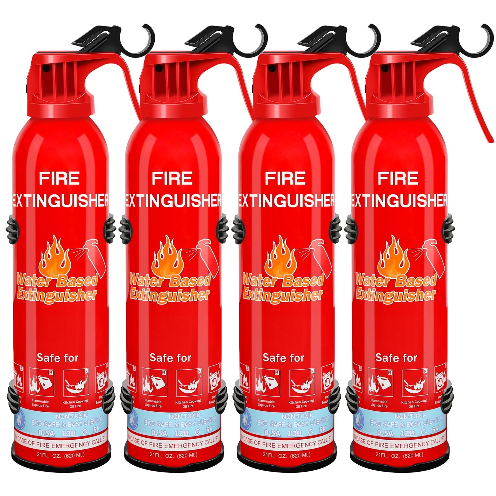 Fire Extinguisher for Home with Mount, 4 Pack Upgraded 8-in-1 Portable Fire Exti