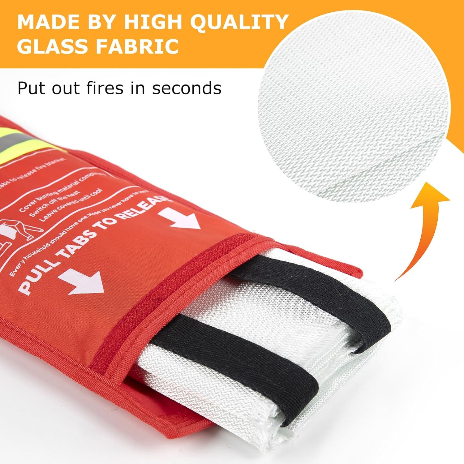Emergency Fire Blanket, 2 Pack Fiberglass Flame Retardant Fire Blankets Emergenc