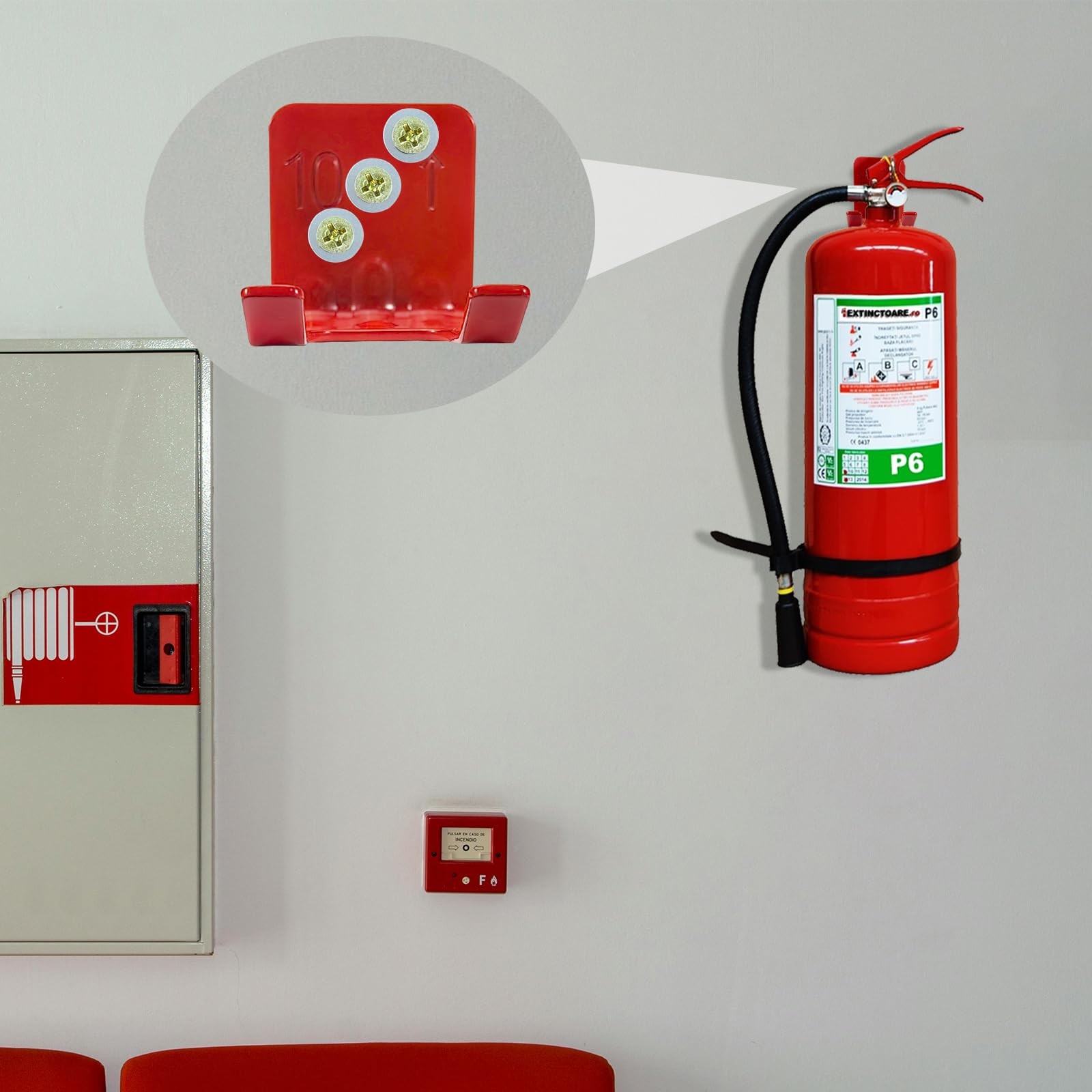 Universal Fire Extinguisher Bracket with Valve Body Slots Neck Under 1 in, Fo…