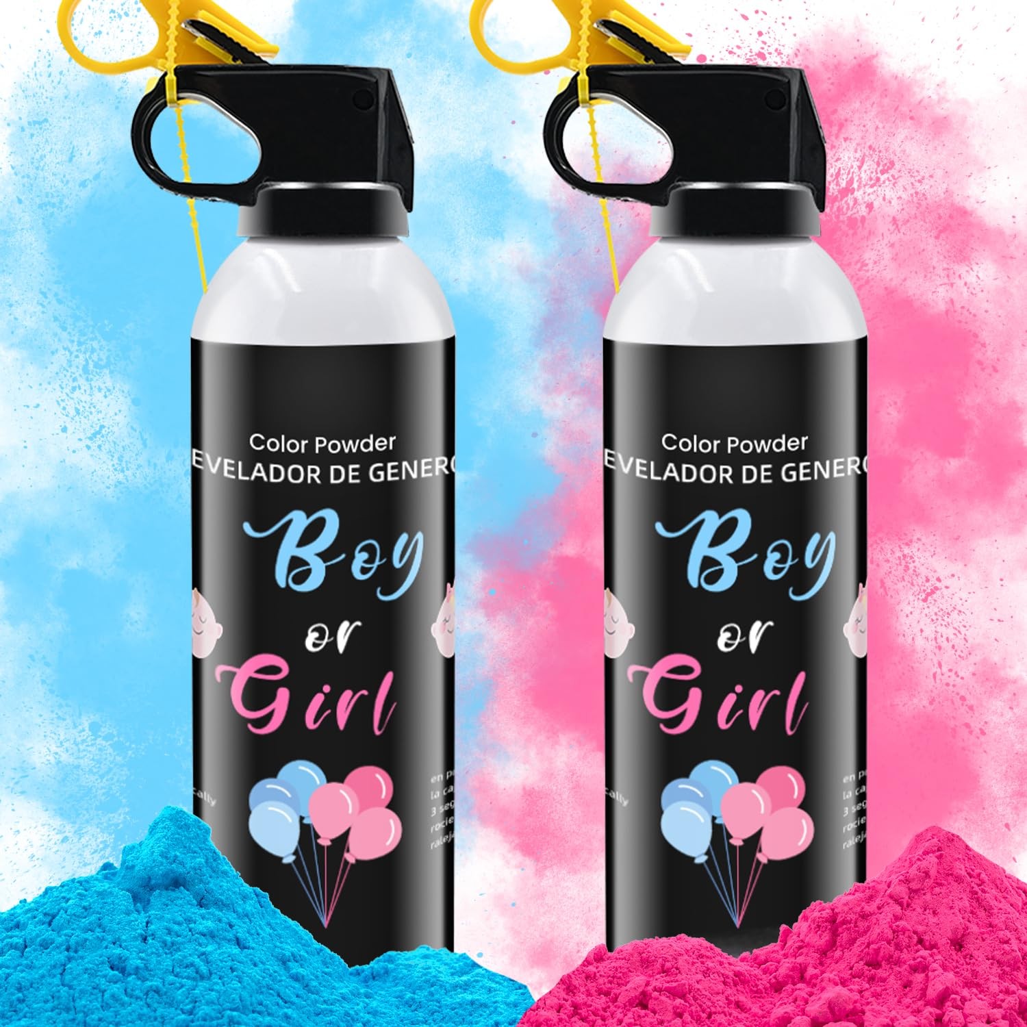 Gender Reveal Fire Extinguisher 2 Pack – Blue or Pink Smoke for Boy or Girl B…