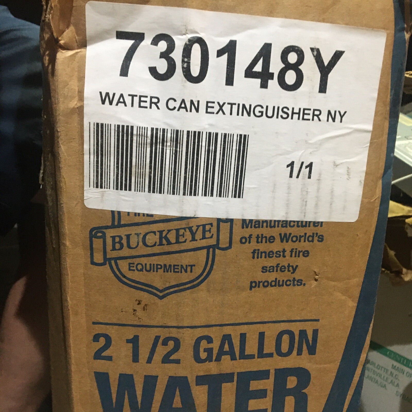 Buckeye 50000 Fire Extinguisher 2A Water 2.5 Gal 20 lb Extinguisher Capacity