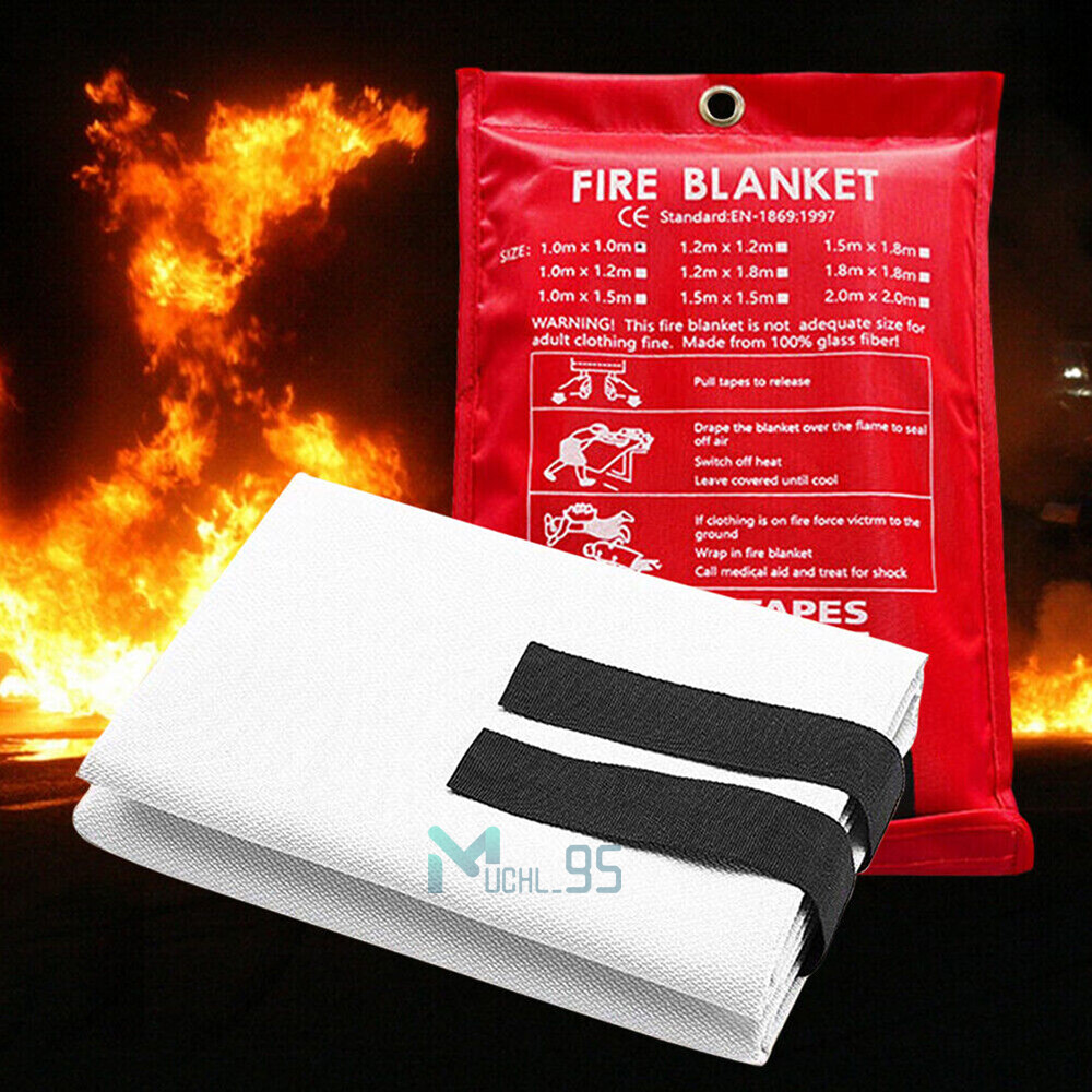 8/4PCS LARGE FIRE BLANKET Fiberglass Emergency Home Retardant Prepared 59”x59”