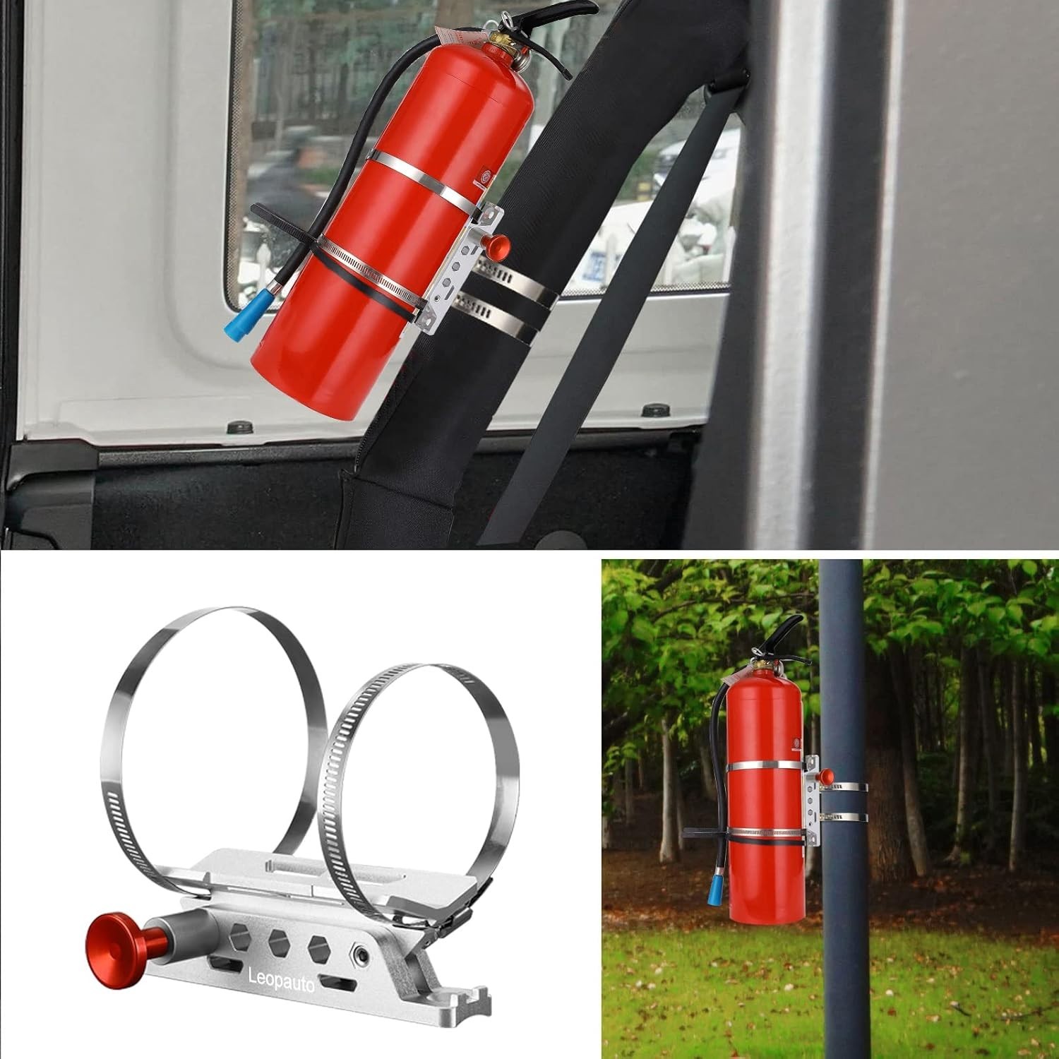 Universal Fire Extinguisher Mount, Aluminum Quick Release Roll Bar Fire Extin…