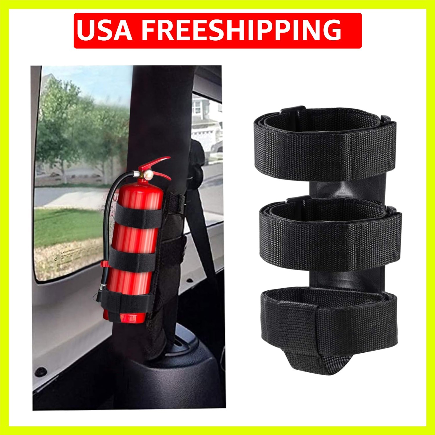 Fire Extinguisher Mount for Roll Bars – Adjustable, Secure, Easy 1 Min. Insta…