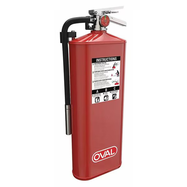 Oval Fire Extinguisher, 10 lb Capacity, Class ABC ,UL Rating4A:80B:C