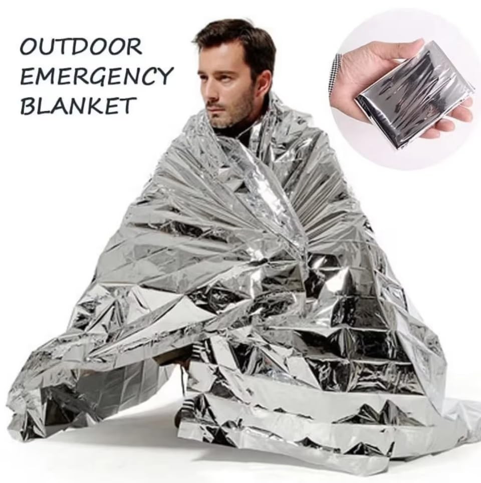 50 Pack Emergency Foil Blankets 51” x 83” – Thermal Mylar Survival Blankets I…