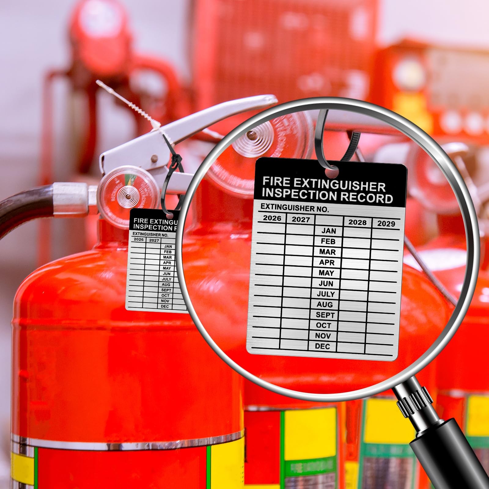 25 Sets Metal Inspection Tags Safety Inspection Tags Fire Extinguisher Inspec…