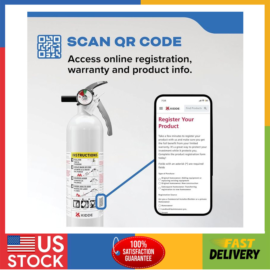 2 Pack Kidde Boat Fire Extinguishers, Single-Use 1A10BC, Reliable Safety