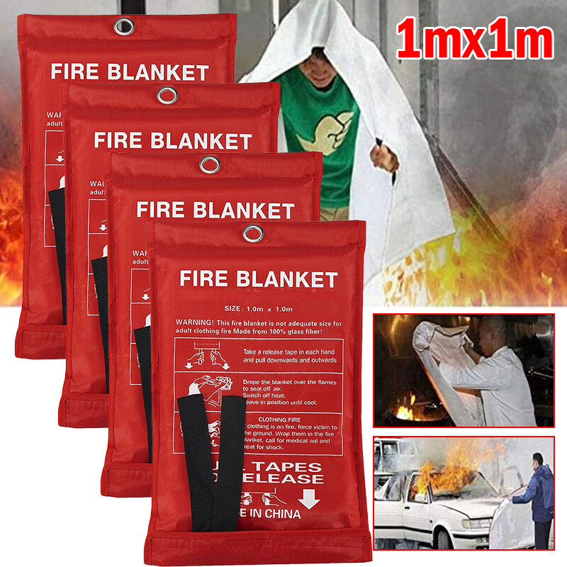 1 – 4 Pcs Large Emergency Fire Blanket for Fireplace Home and Kitchen Safety 39″